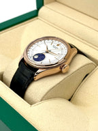 2018 Rolex Cellini Moonphase 39mm 50535 Rose Gold White Dial
