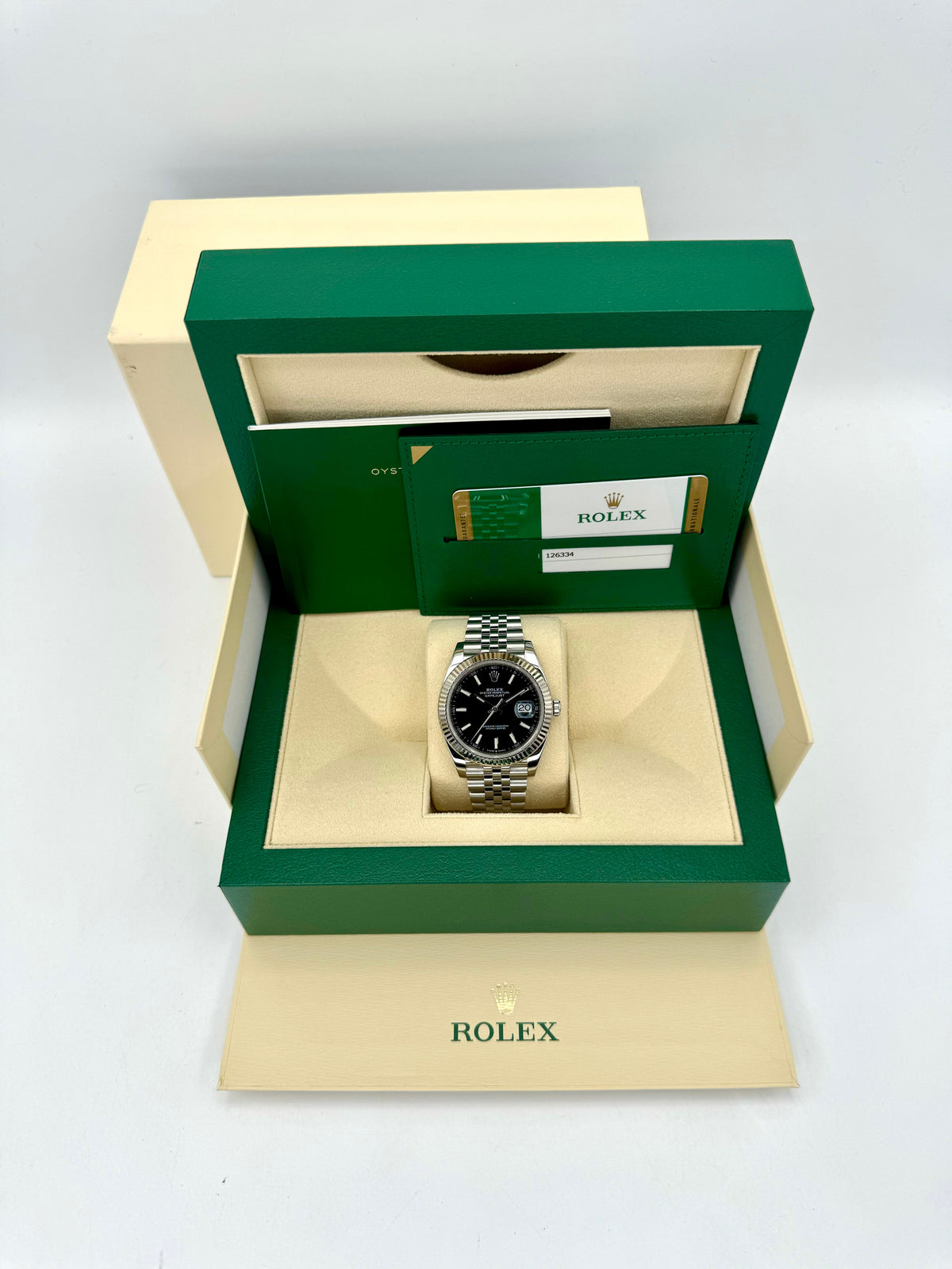 2019 Rolex Datejust 41mm 126334 Stainless Steel Jubilee Black Dial