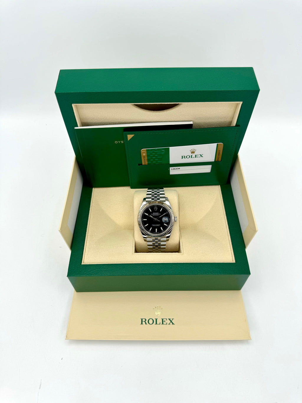 2019 Rolex Datejust 41mm 126334 Stainless Steel Jubilee Black Dial