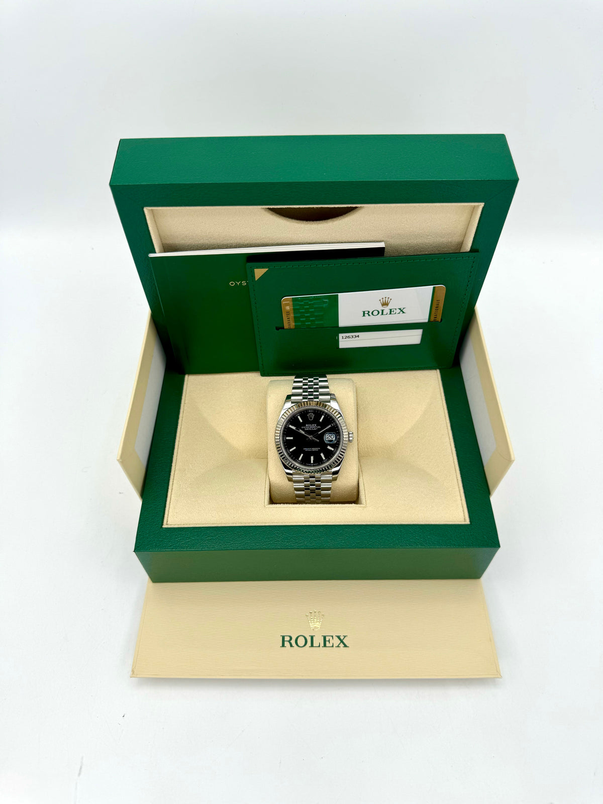 2019 Rolex Datejust 41mm 126334 Stainless Steel Jubilee Black Dial