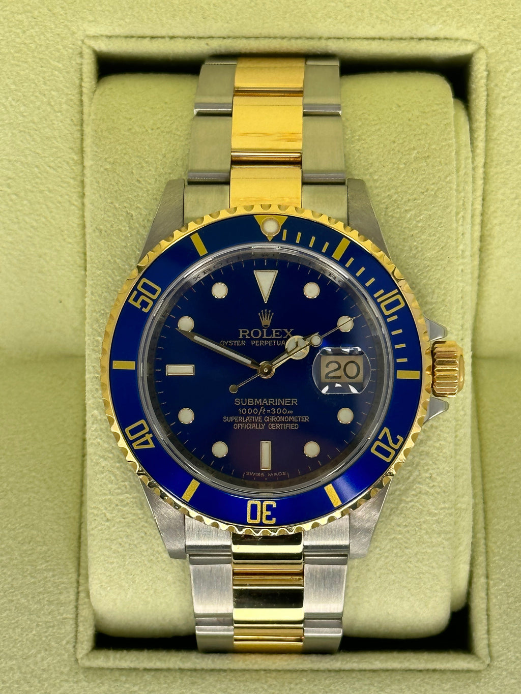 2008 Rolex Submariner "Bluesy" 40mm 16613 Two-Tone Blue Dial