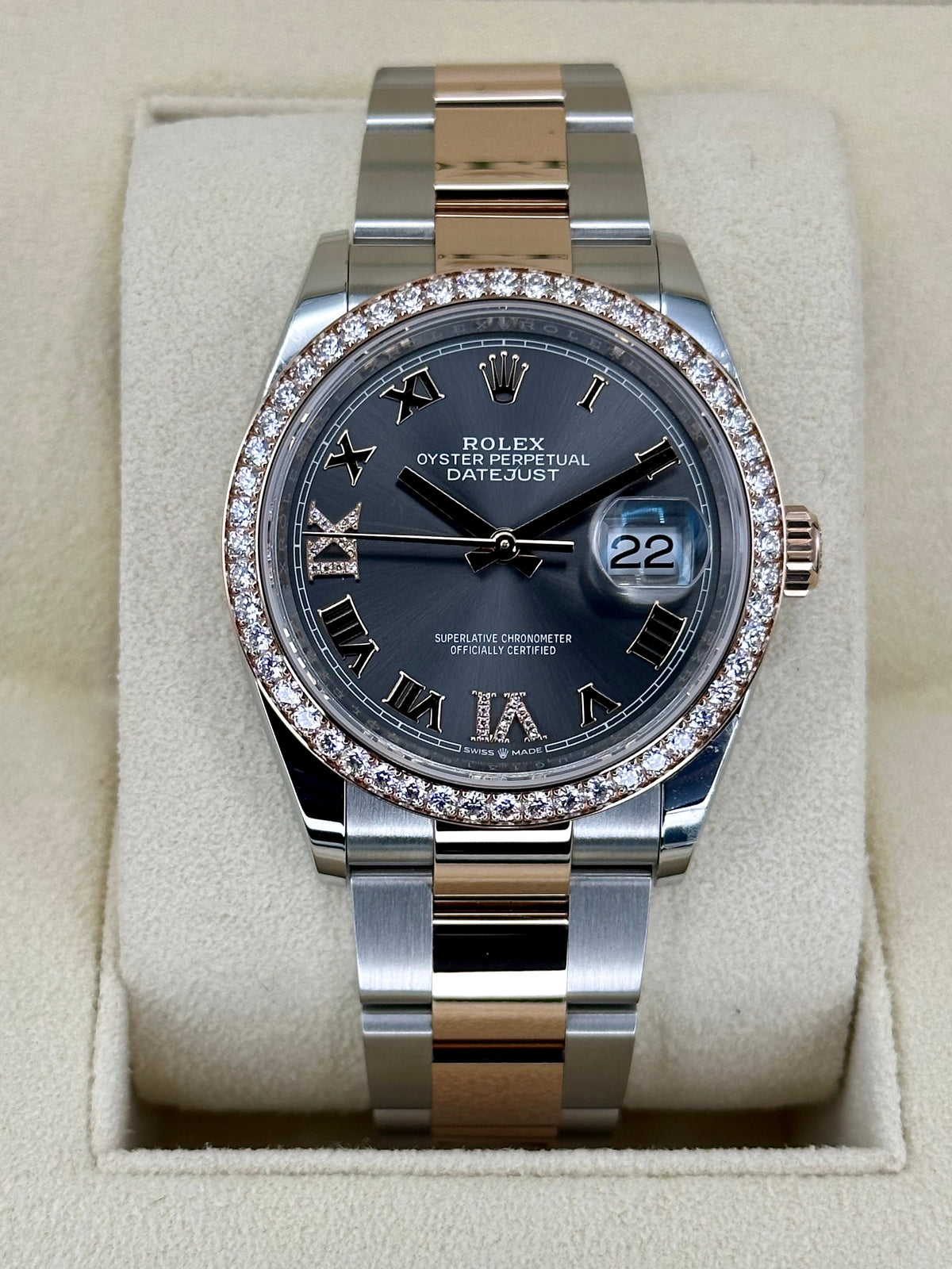 NEW 2023 Rolex Datejust 36mm 126281RBR Two-Tone Oyster Grey Dial