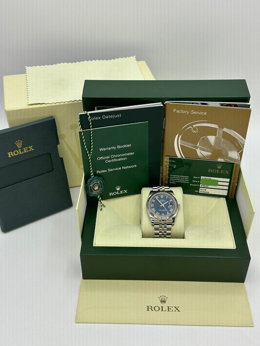 2012 Datejust 36mm 116234 Jubilee Blue Roman Numeral Dial