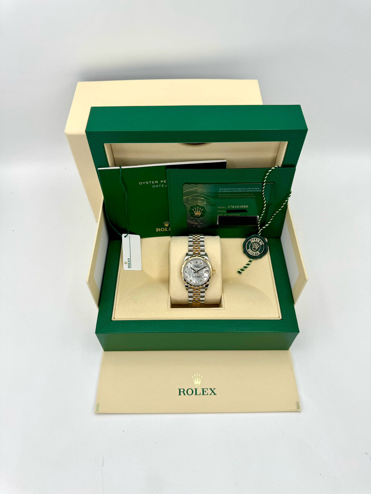 2021 Rolex Datejust 31mm 278343RBR Two-Tone Jubilee MOP Diamond Dial