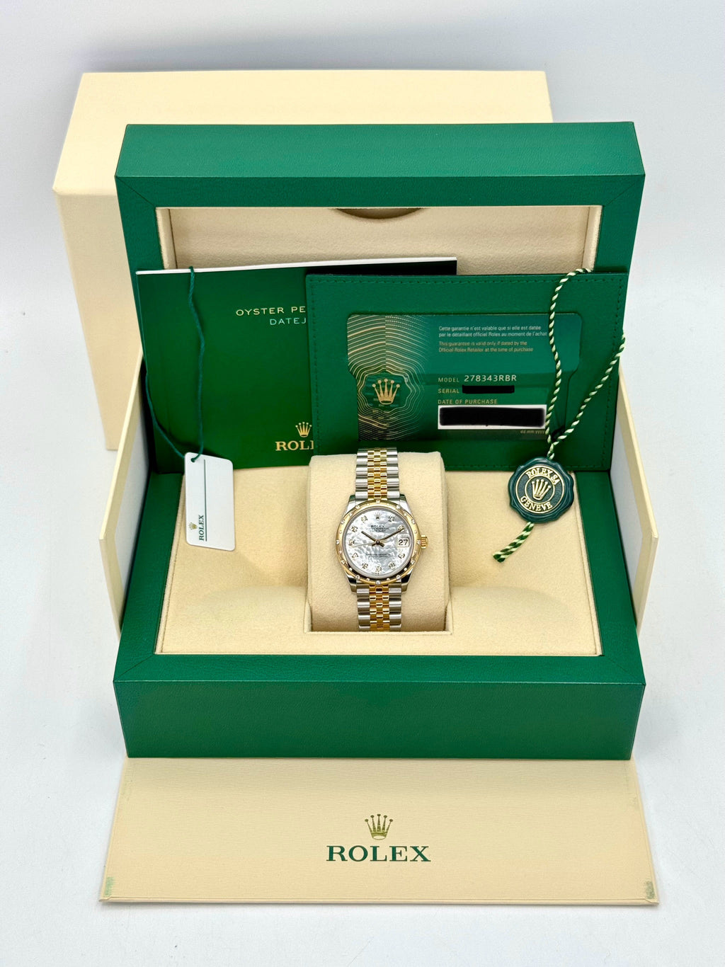 2021 Rolex Datejust 31mm 278343RBR Two-Tone Jubilee MOP Diamond Dial