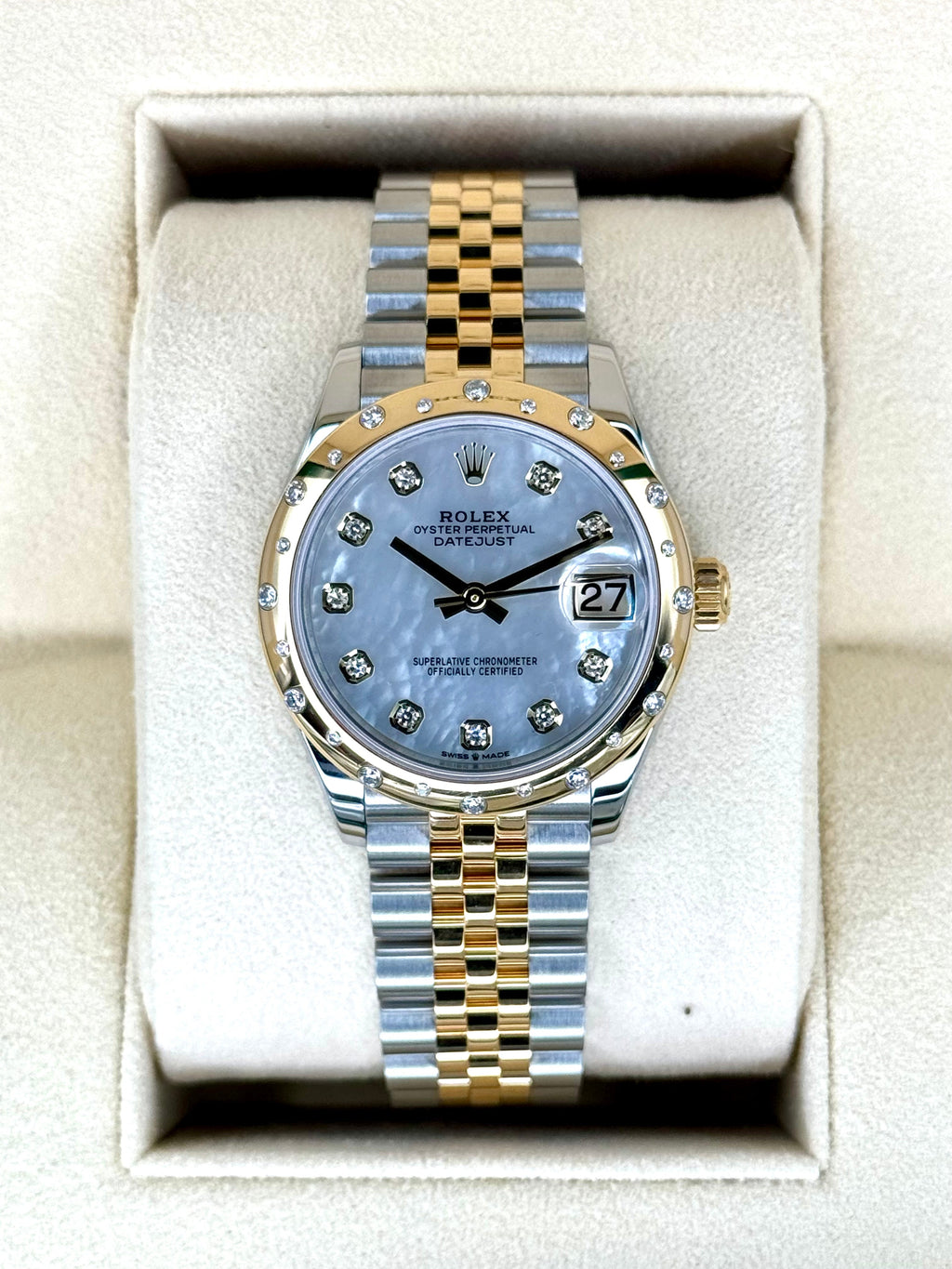 2021 Rolex Datejust 31mm 278343RBR Two-Tone Jubilee MOP Diamond Dial