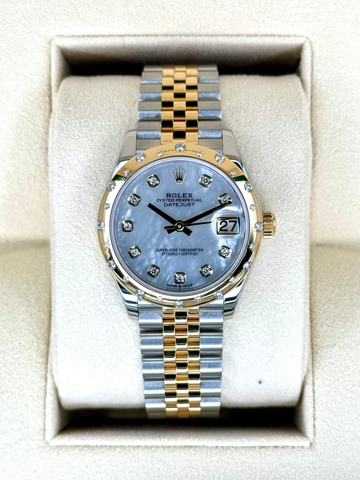 2021 Rolex Datejust 31mm 278343RBR Two-Tone Jubilee MOP Diamond Dial