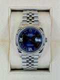 2023 Rolex Datejust 36mm 126234 Stainless Steel Jubilee Purple Dial