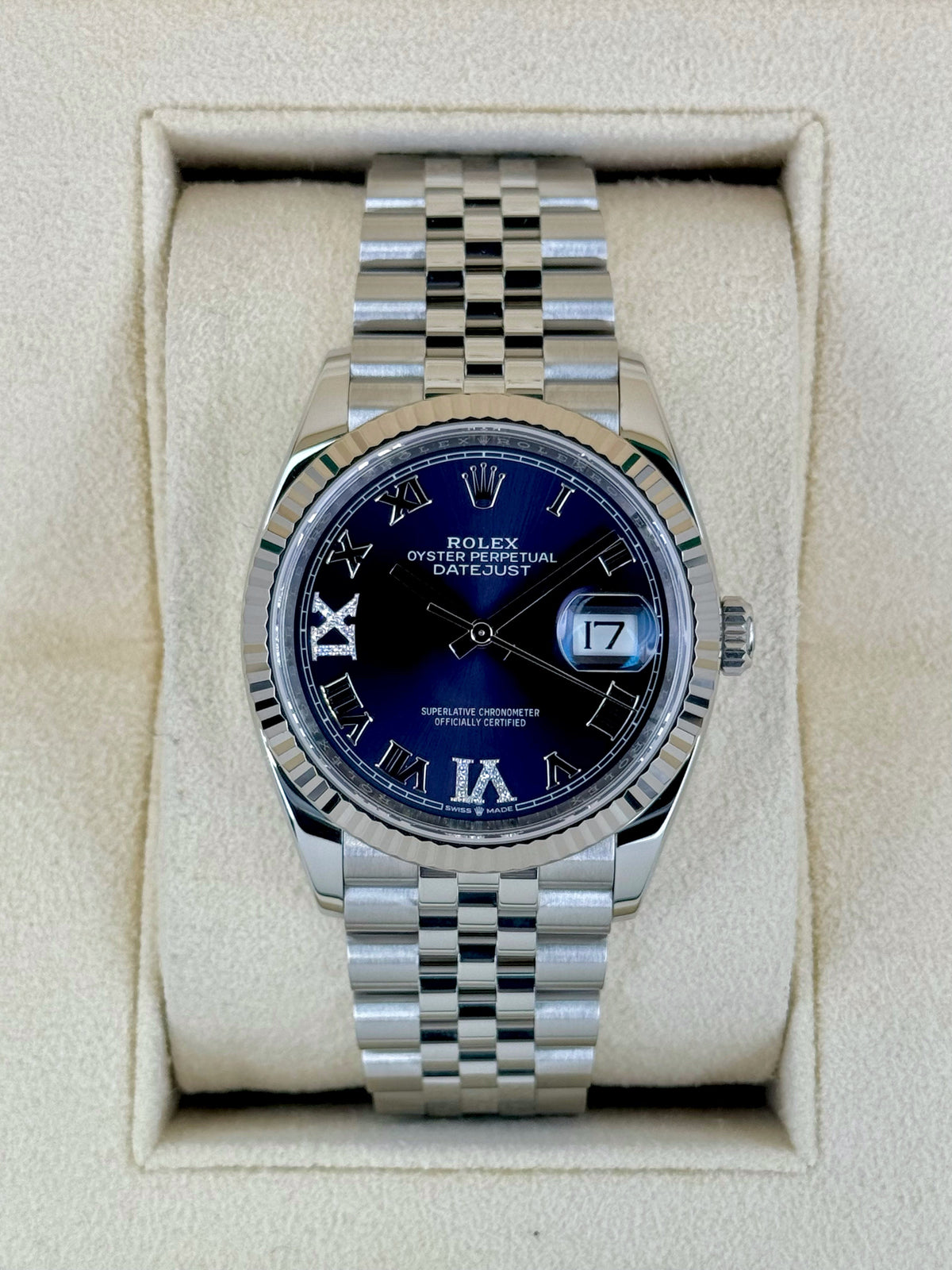 2023 Rolex Datejust 36mm 126234 Stainless Steel Jubilee Purple Dial