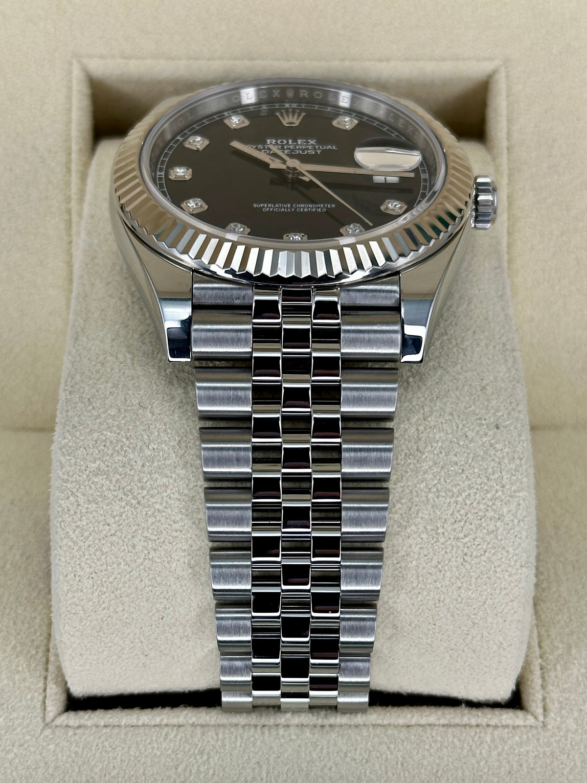 2021 Rolex Datejust 41mm 126334 Jubilee Black Diamond Dial