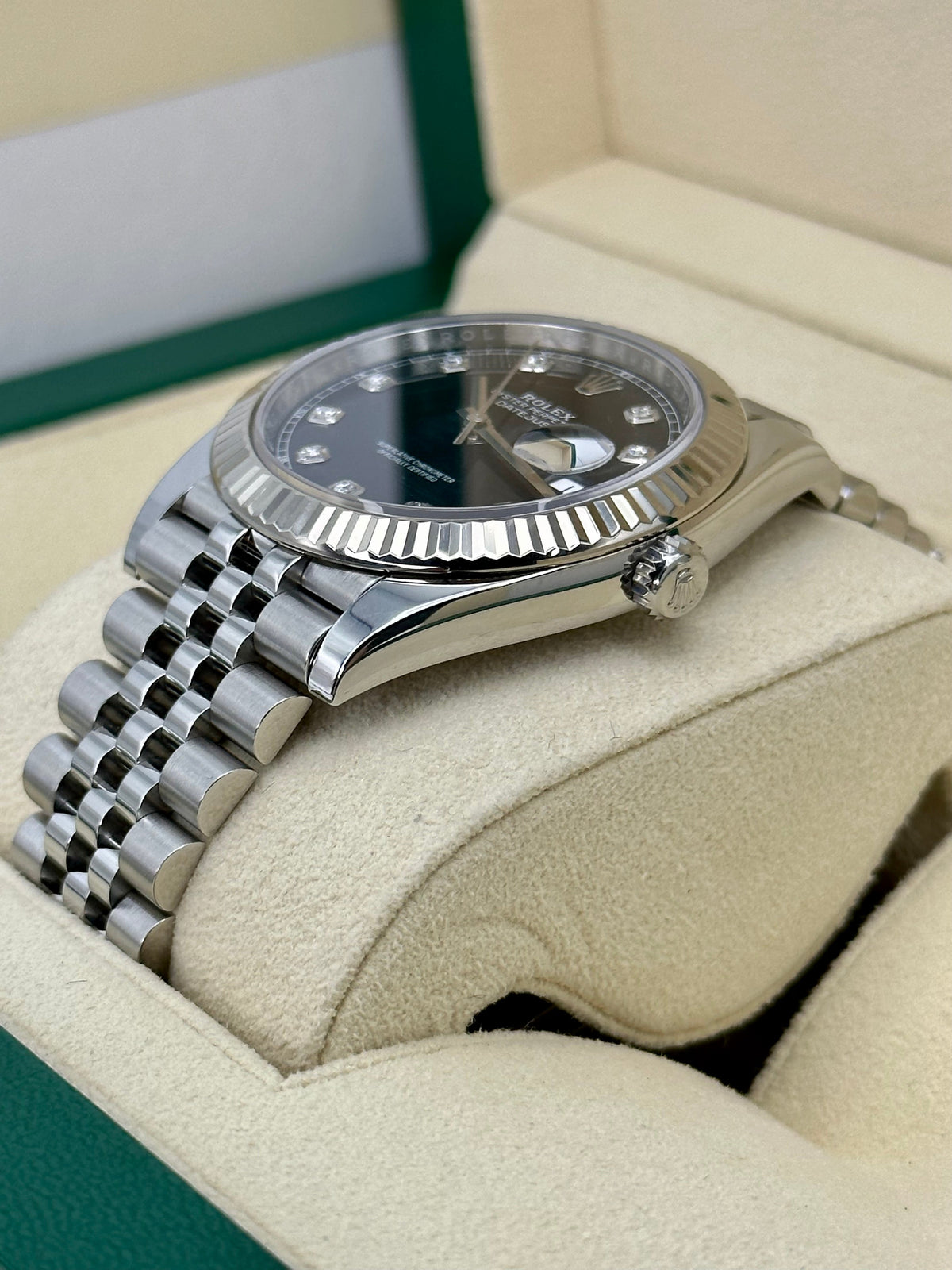 2021 Rolex Datejust 41mm 126334 Jubilee Black Diamond Dial