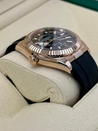2022 Rolex Sky-Dweller 42mm 326235 Rose Gold Oysterflex Chocolate Dial