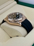 2022 Rolex Sky-Dweller 42mm 326235 Rose Gold Oysterflex Chocolate Dial