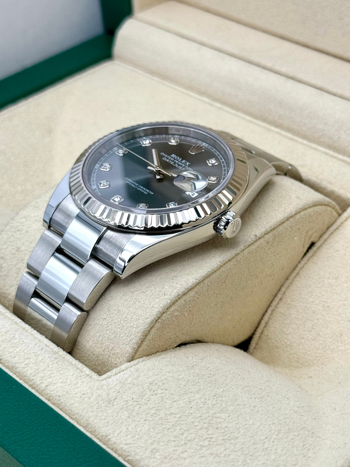 2021 Rolex Datejust 41mm Rhodium Diamond Dial 126334