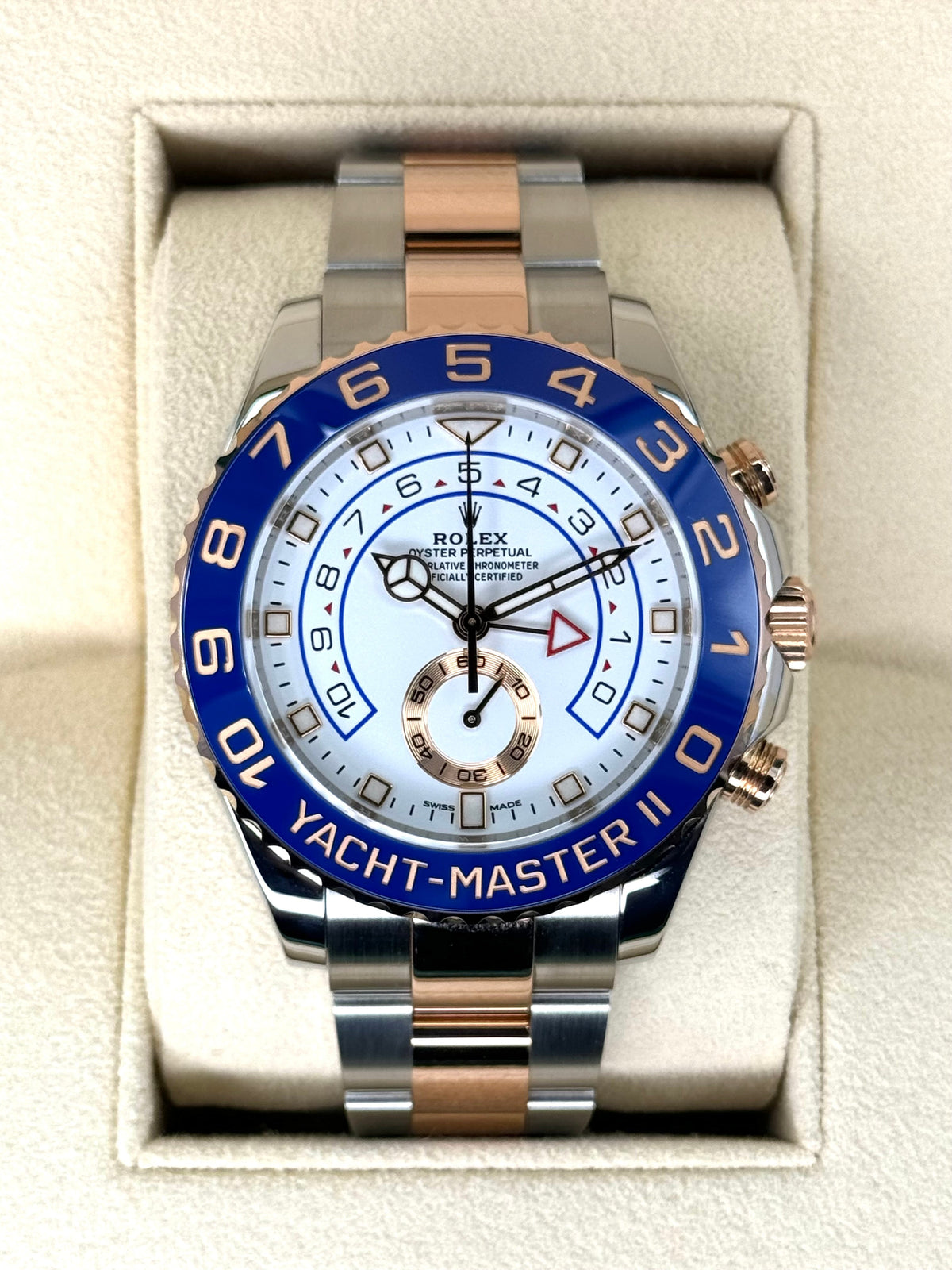 2018 Rolex Yacht-Master II 44mm 116681 Two-Tone White Dial