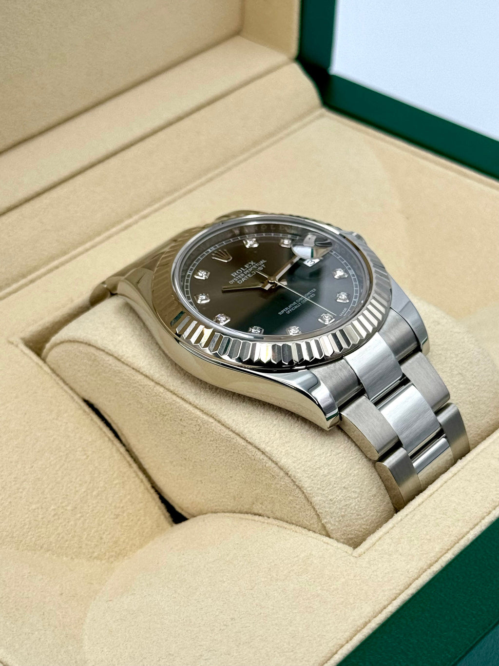 2017 Rolex Datejust II 41mm Oyster Rhodium Diamond Dial 116334