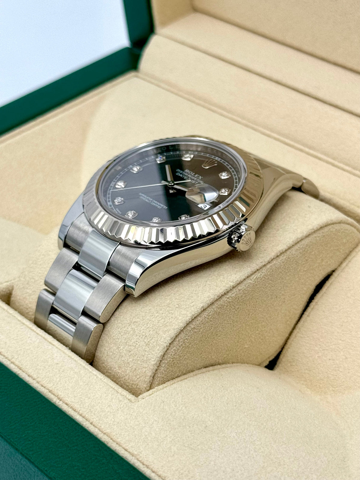 2017 Rolex Datejust II 41mm Oyster Rhodium Diamond Dial 116334