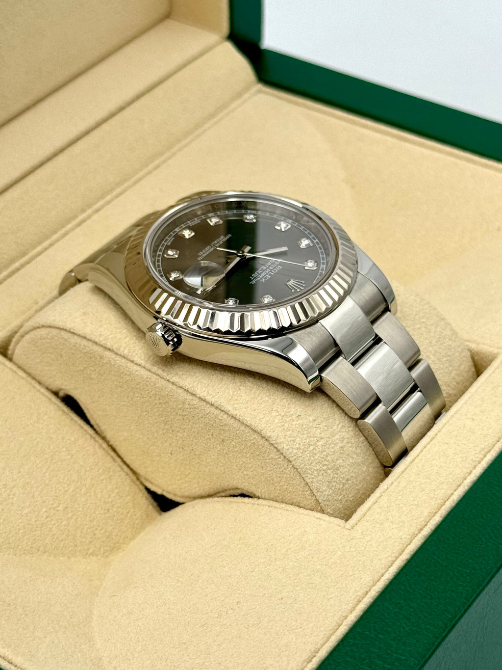 2017 Rolex Datejust II 41mm Oyster Rhodium Diamond Dial 116334