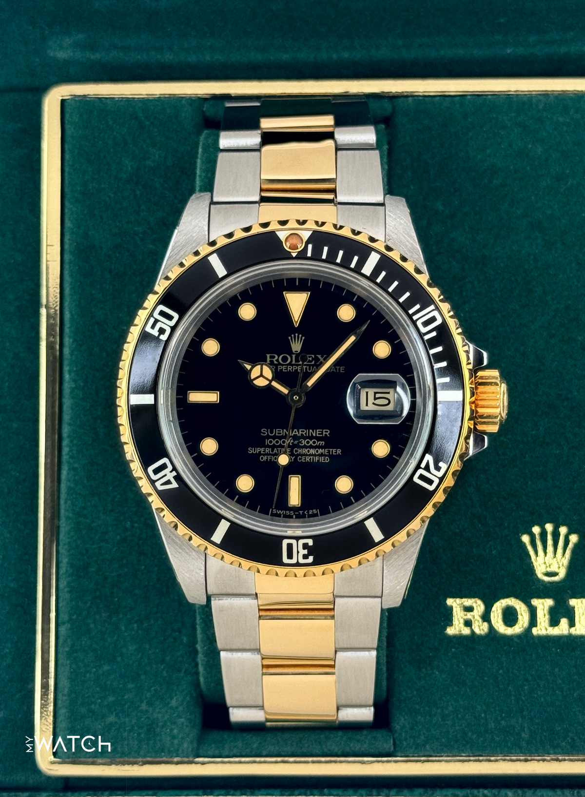 1984 Rolex Submariner 40mm 16803 Two-Tone Black Dial