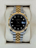 NEW 2025 Rolex Datejust 41mm 126333 Two-Tone Jubilee Black Diamond Dial