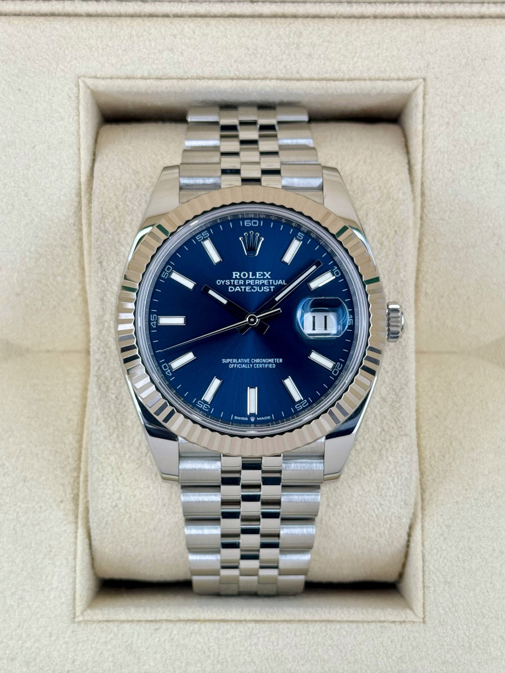 2022 Rolex Datejust 41mm 126334 Stainless Steel Jubilee Blue Dial