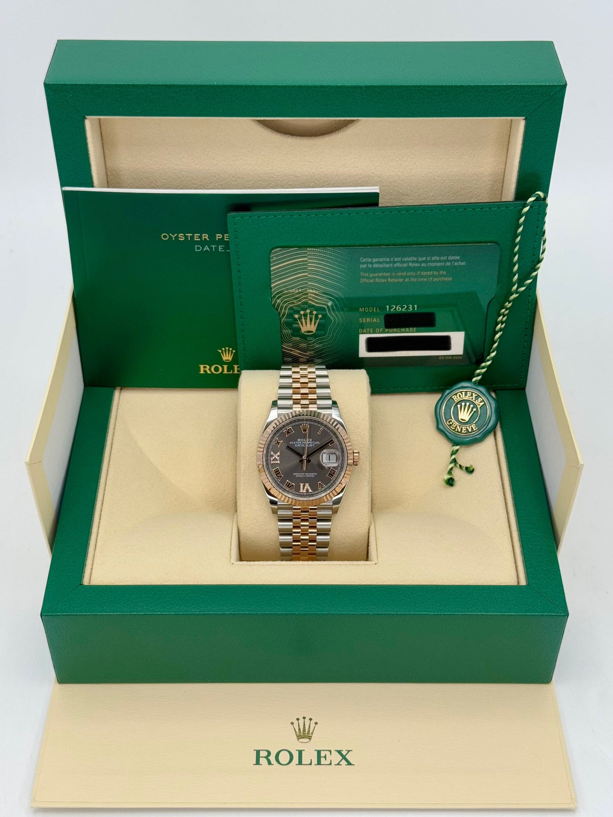 NEW 2025 Rolex Datejust 36mm 126231 Two-Tone Jubilee Slate Rhodium Diamond Dial