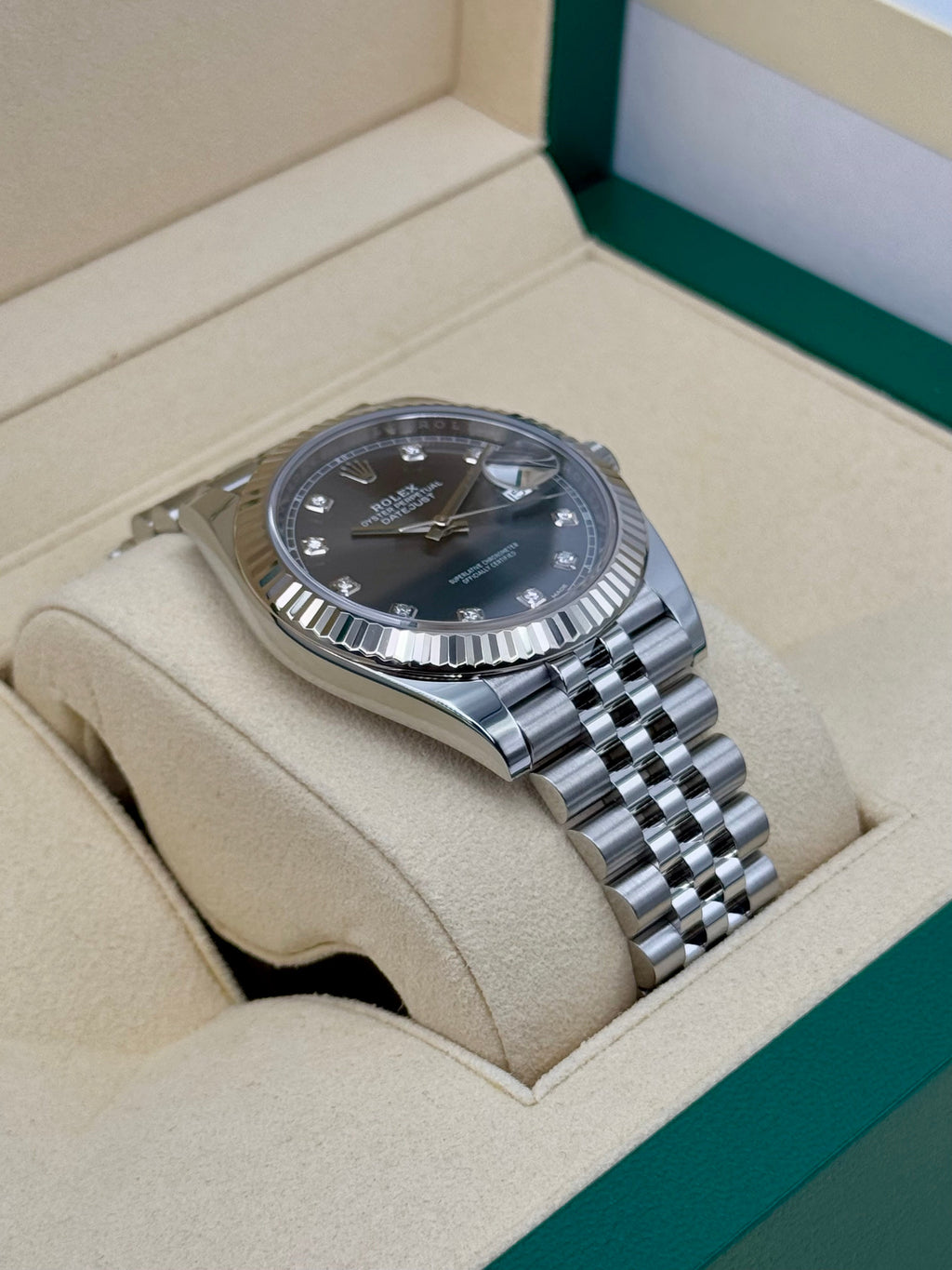2017 Datejust 41mm 126334 Stainless Steel Jubilee Rhodium Diamond Dial