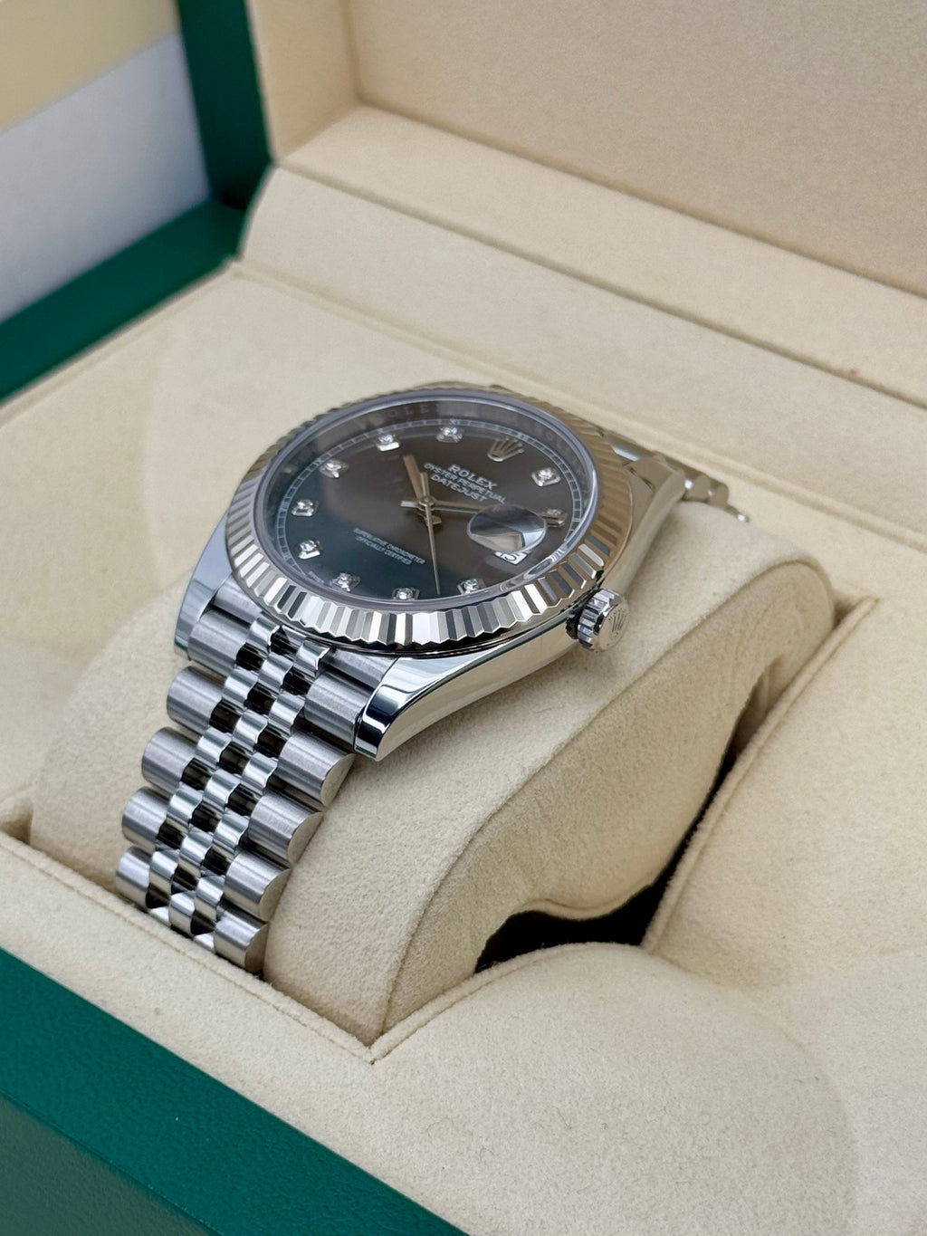 2017 Datejust 41mm 126334 Stainless Steel Jubilee Rhodium Diamond Dial