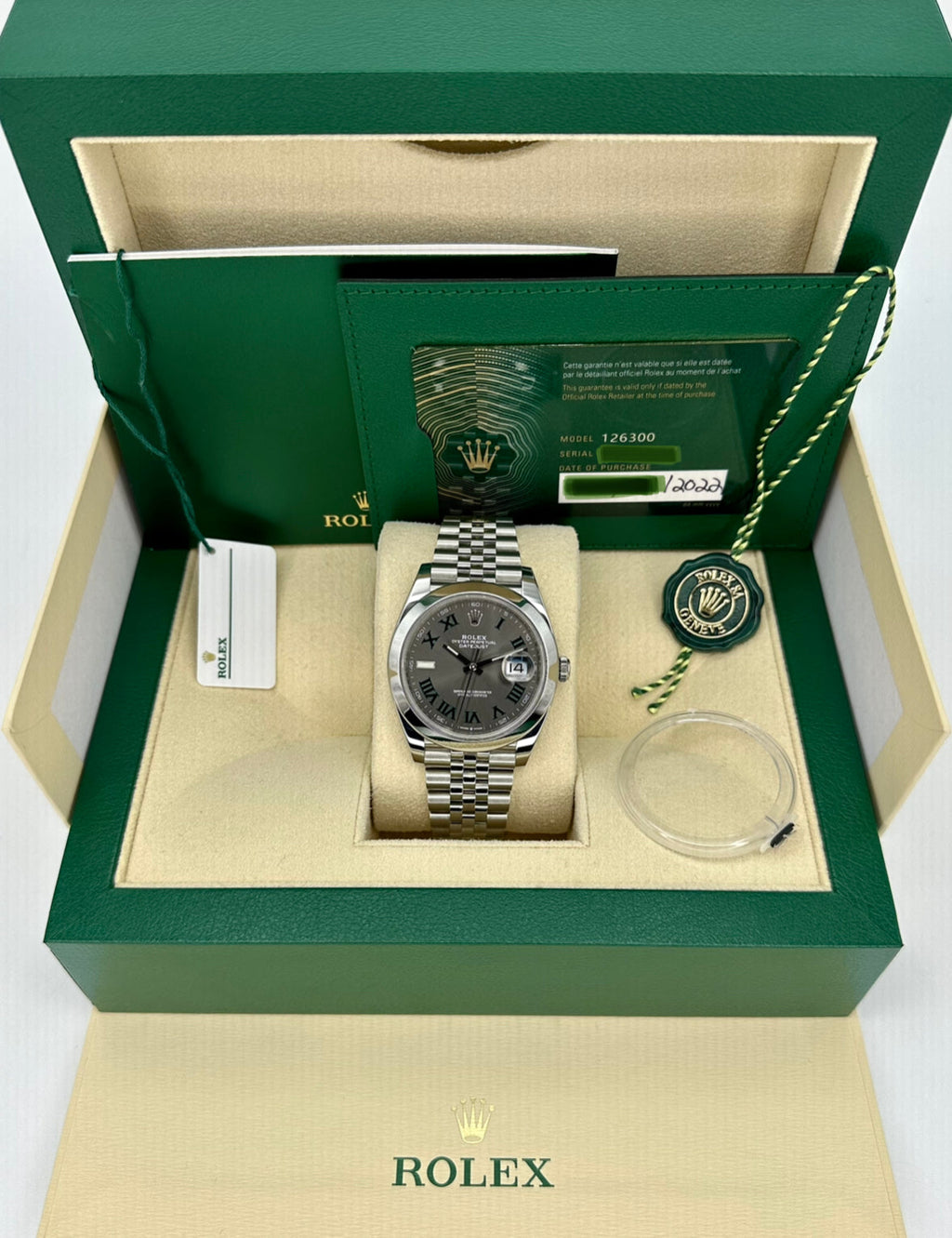 2022 Rolex Datejust 41mm 126300 Jubilee Wimbledon Dial