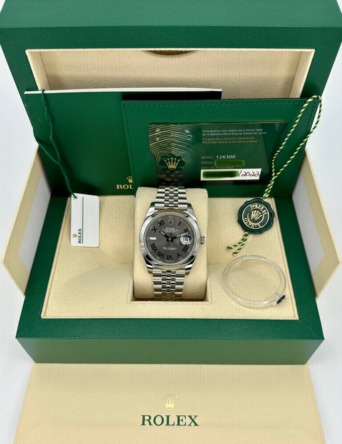 2022 Rolex Datejust 41mm 126300 Jubilee Wimbledon Dial