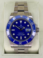 2009 Rolex Submariner “Smurf” 40mm 116619LB White Gold Blue Dial