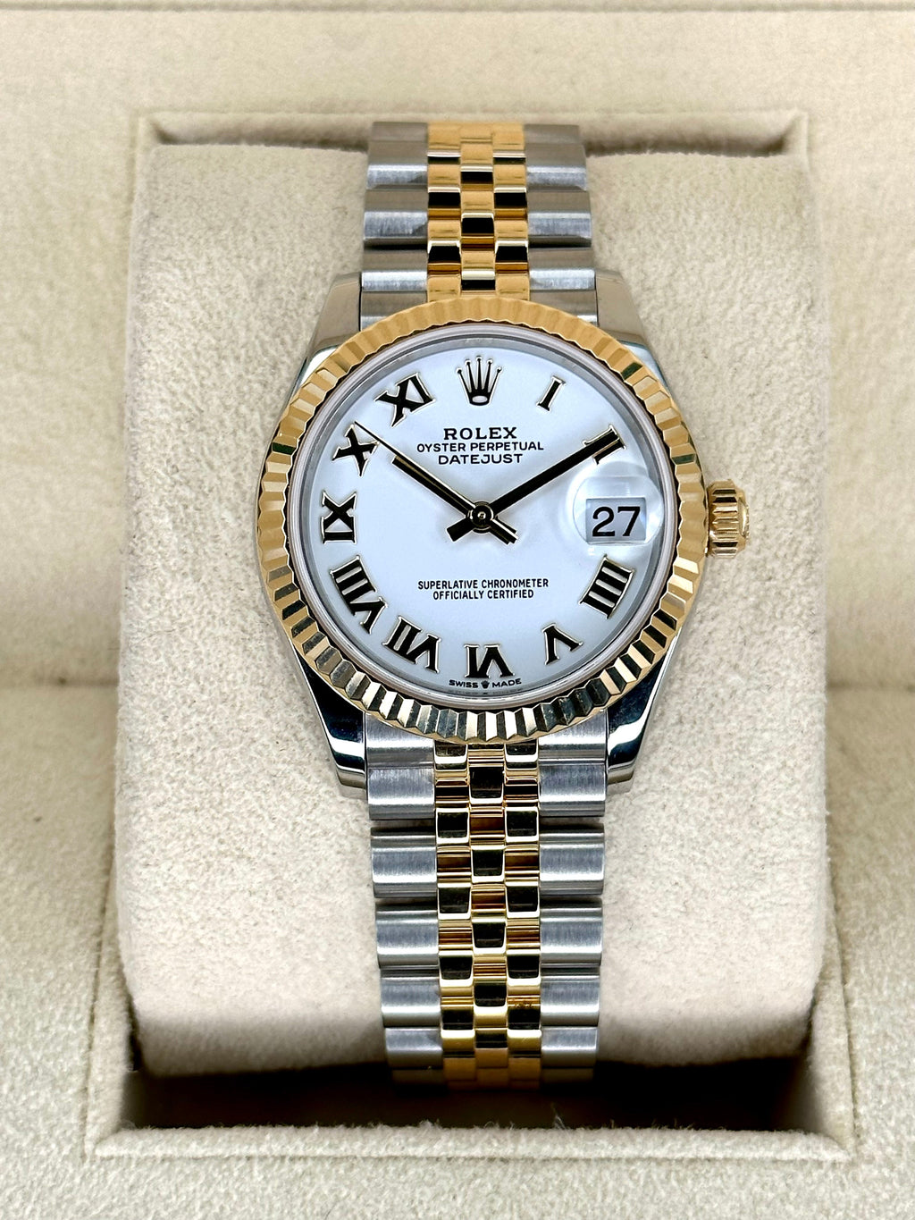 2022 Rolex Lady Datejust 31mm 278273 Jubilee White Roman Numeral Dial