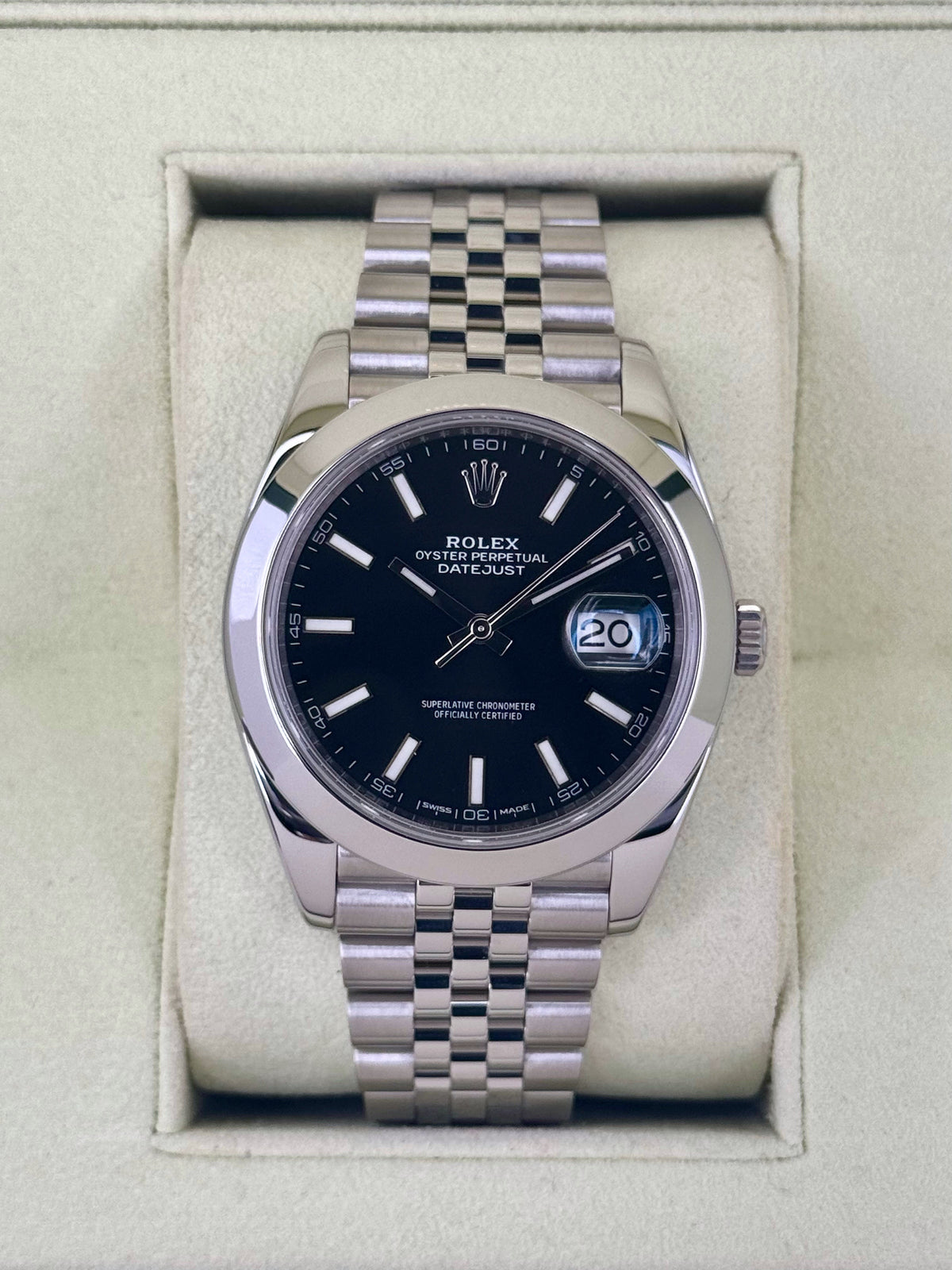 2018 Rolex Datejust 41mm 126300 Stainless Steel Jubilee Black Dial