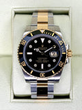 2015 Rolex Submariner 40mm 116613N Two-Tone Black Serti Diamond Dial
