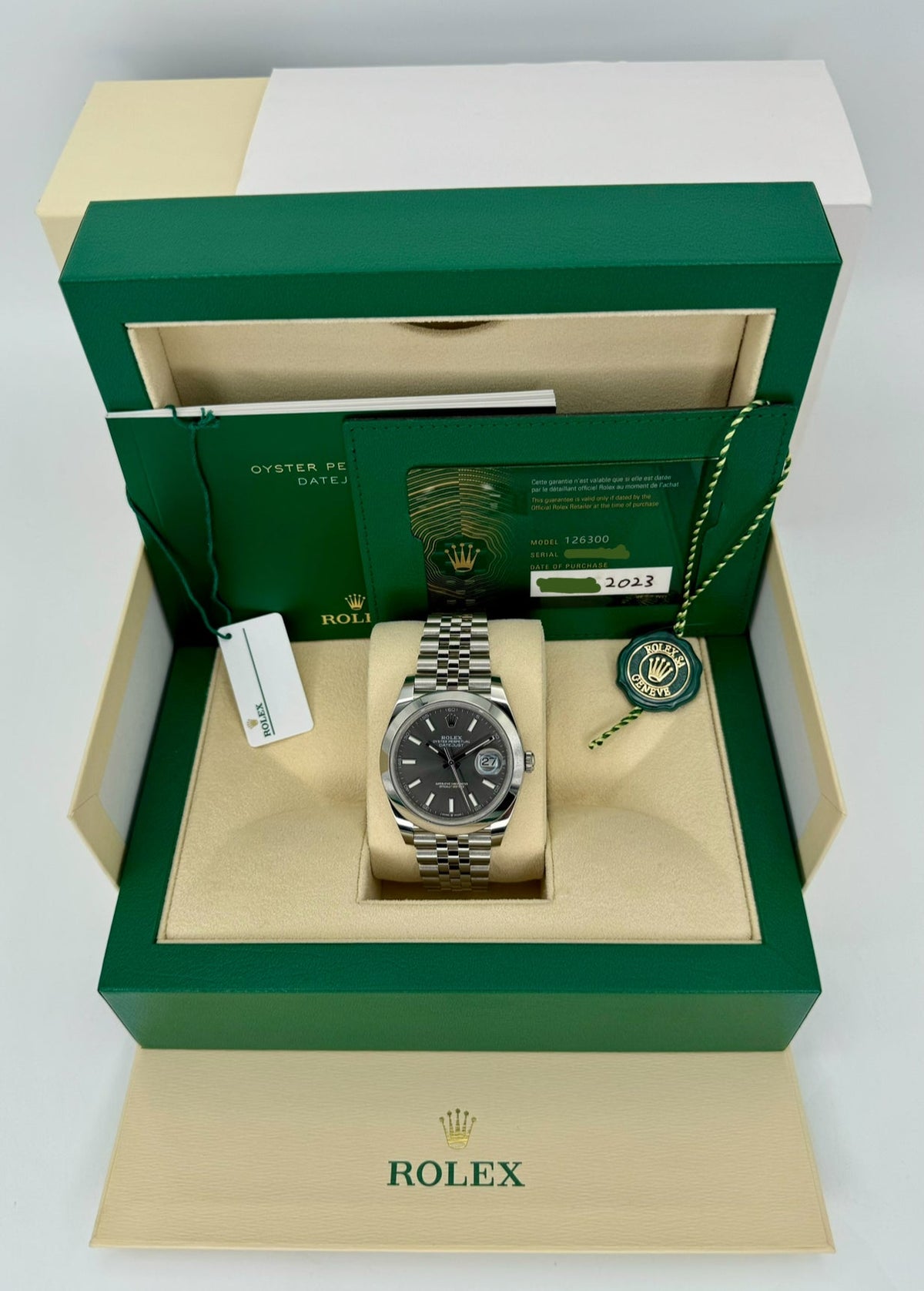 NEW Rolex 2023 Datejust 41mm 126300 Jubilee Rhodium Dial