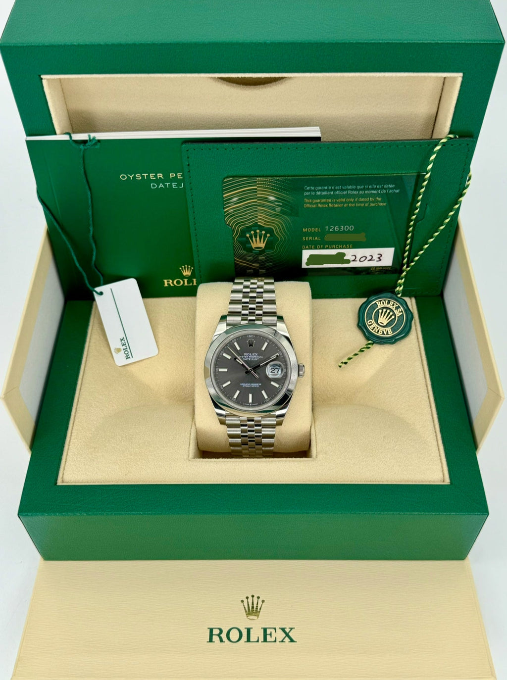 NEW Rolex 2023 Datejust 41mm 126300 Jubilee Rhodium Dial