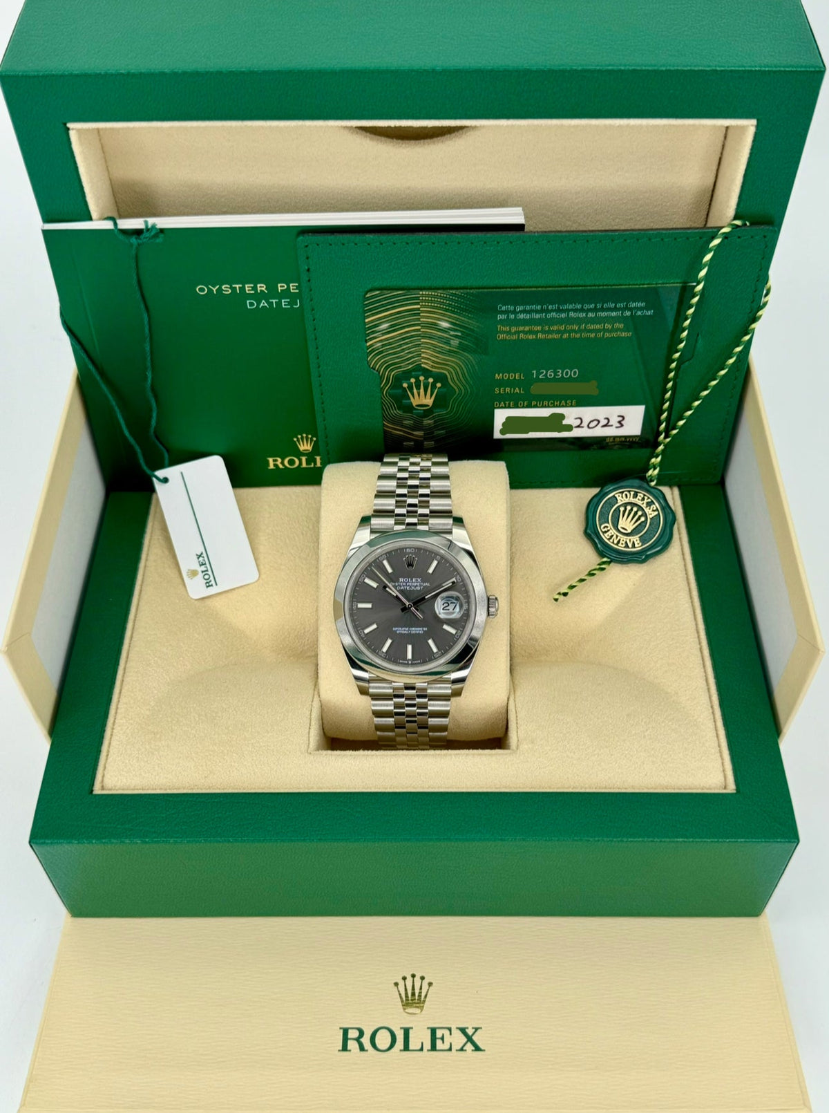 NEW Rolex 2023 Datejust 41mm 126300 Jubilee Rhodium Dial