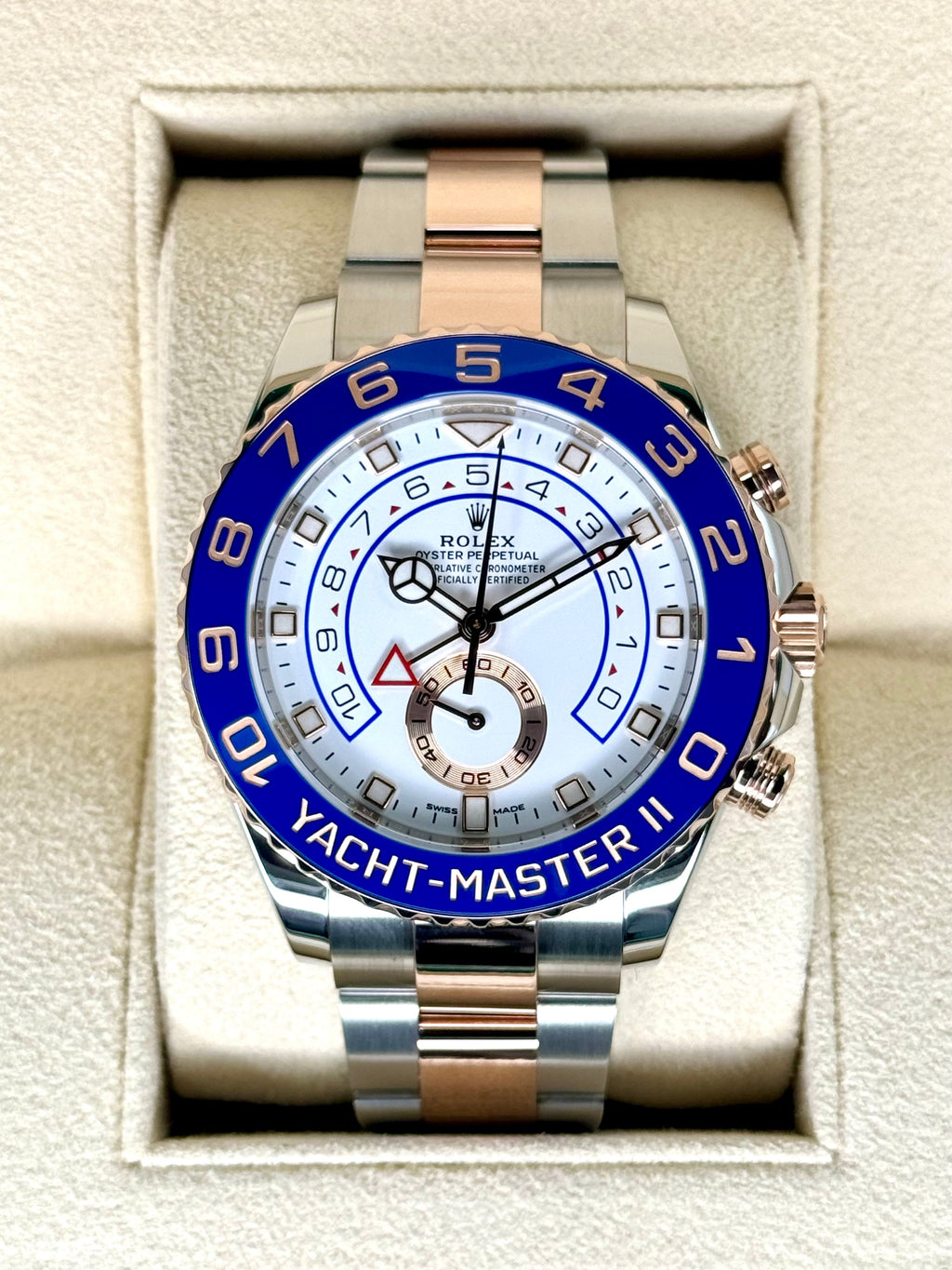 2022 Rolex Yacht-Master II 44mm 116681 Two-Tone White Dial