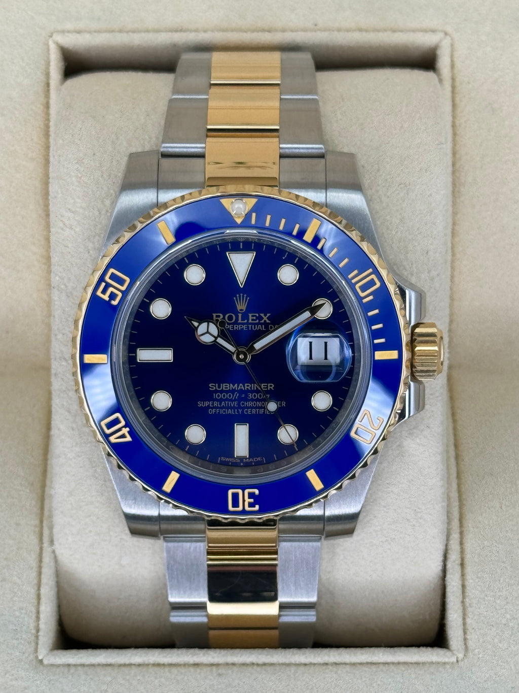 2017 Rolex Submariner "Bluesy" 40mm 116613LB Two-Tone Blue Dial