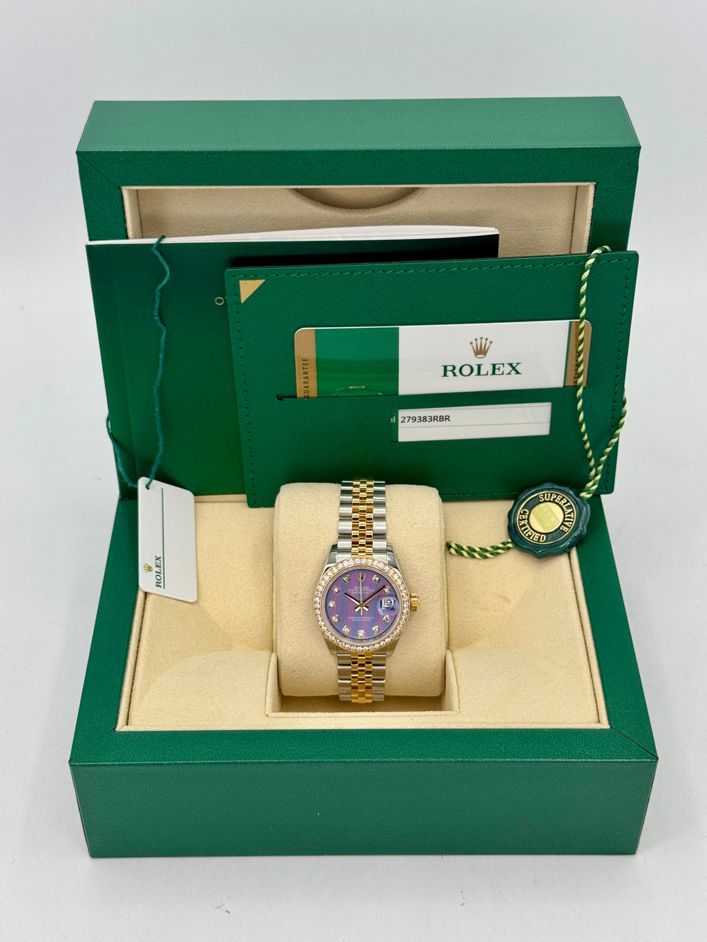 2018 Lady-Datejust 28mm 279383RBR Lavender Stripe Motif Diamond Dial