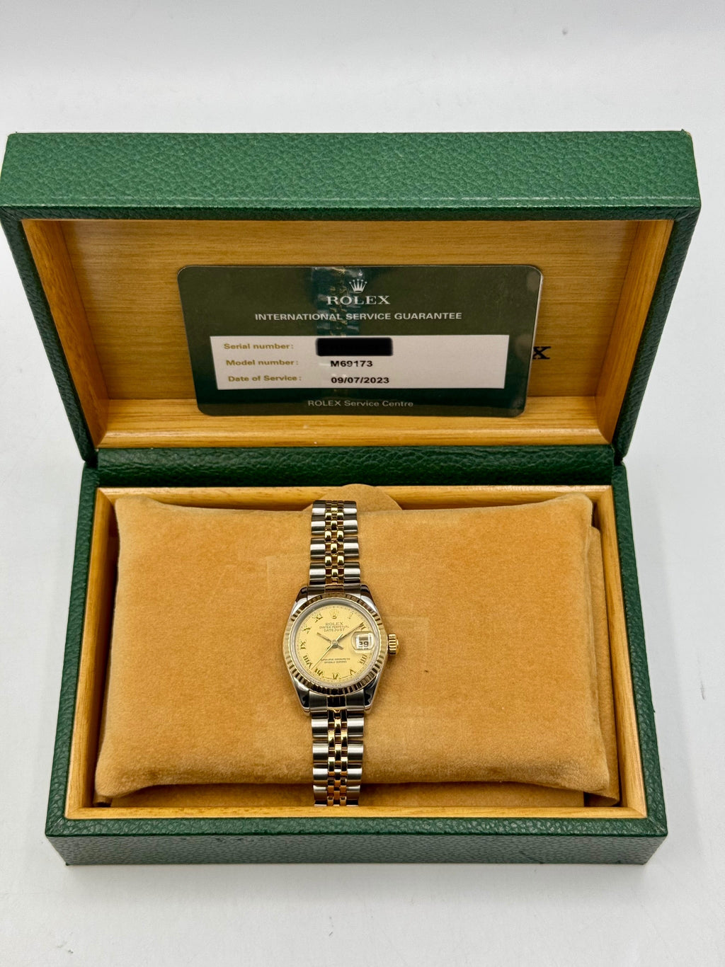 1997 Rolex Lady Datejust 26mm 69173 Two-Tone Jubilee Champagne Dial