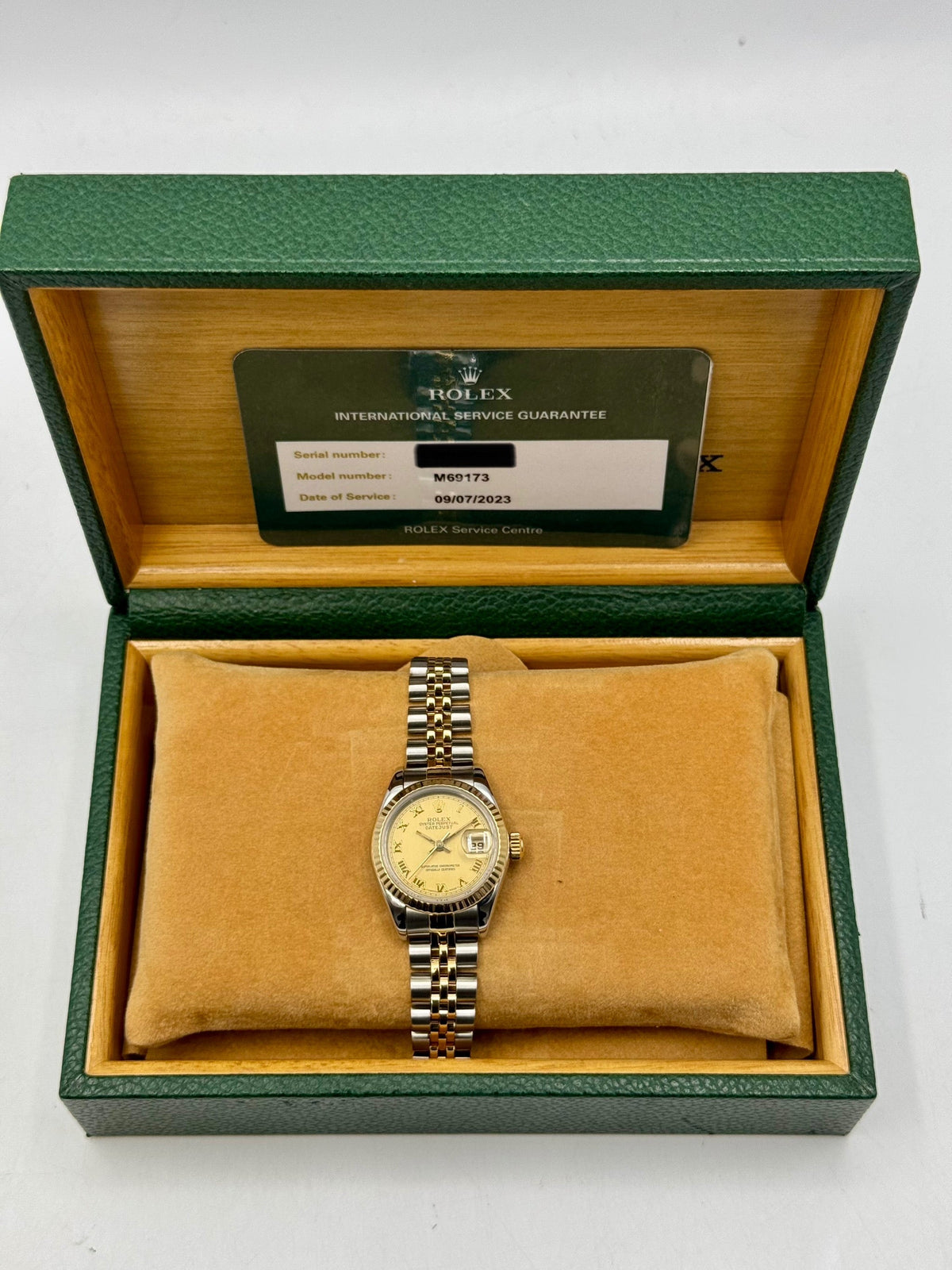 1997 Rolex Lady Datejust 26mm 69173 Two-Tone Jubilee Champagne Dial