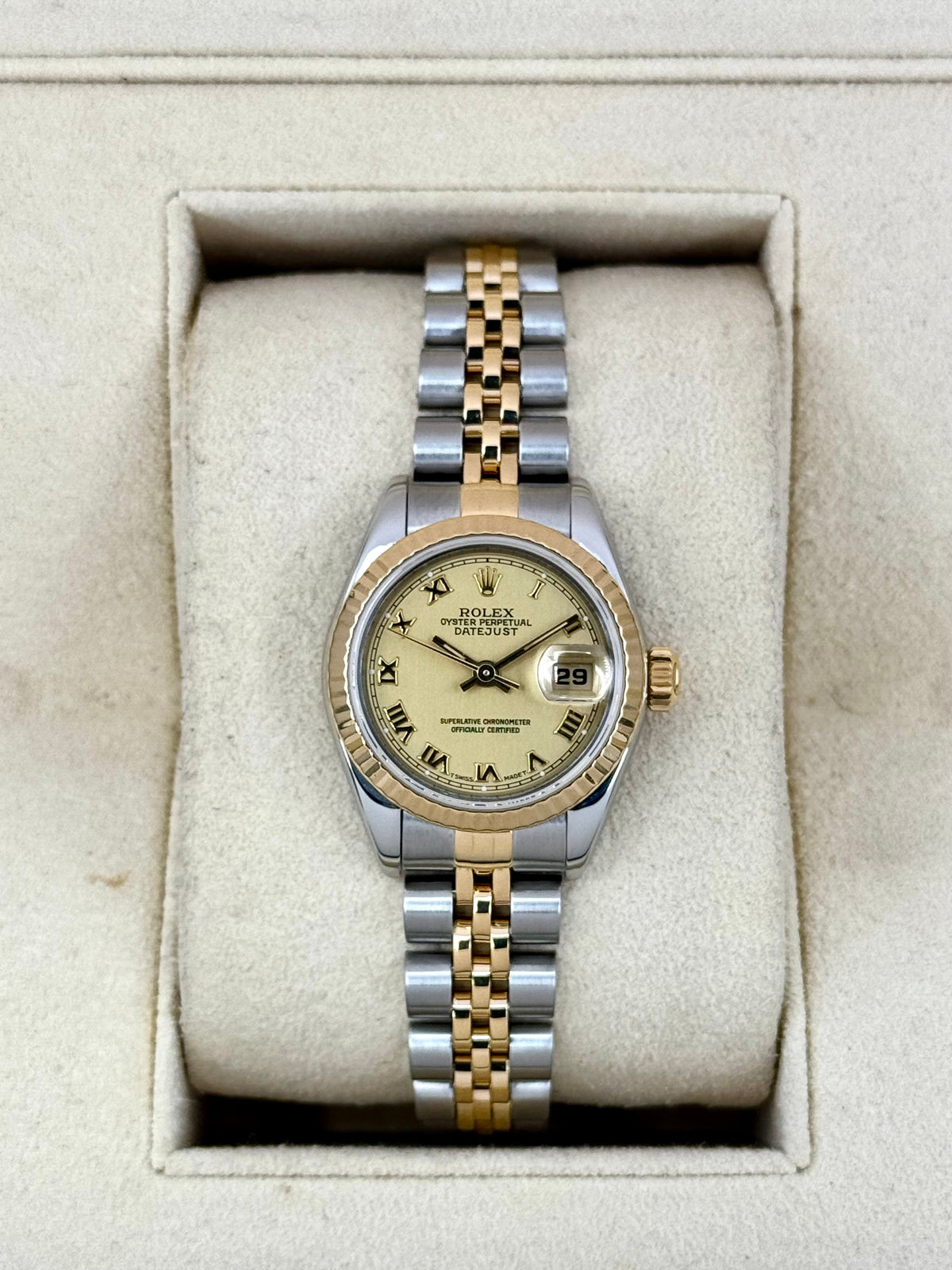 1997 Rolex Lady Datejust 26mm 69173 Two-Tone Jubilee Champagne Dial