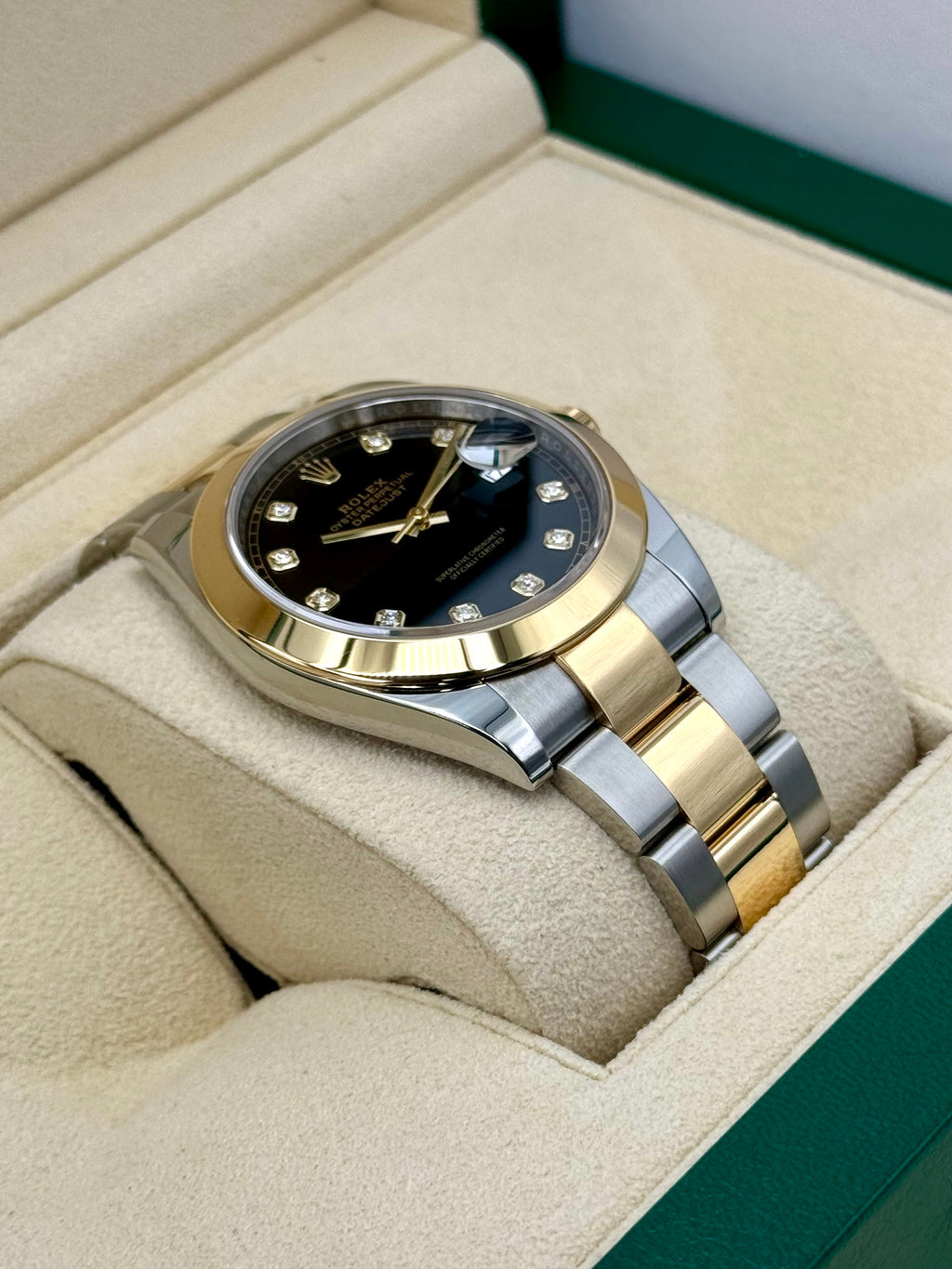 2023 Rolex Datejust 41mm 126303 Two-Tone Oyster Black Diamond Dial
