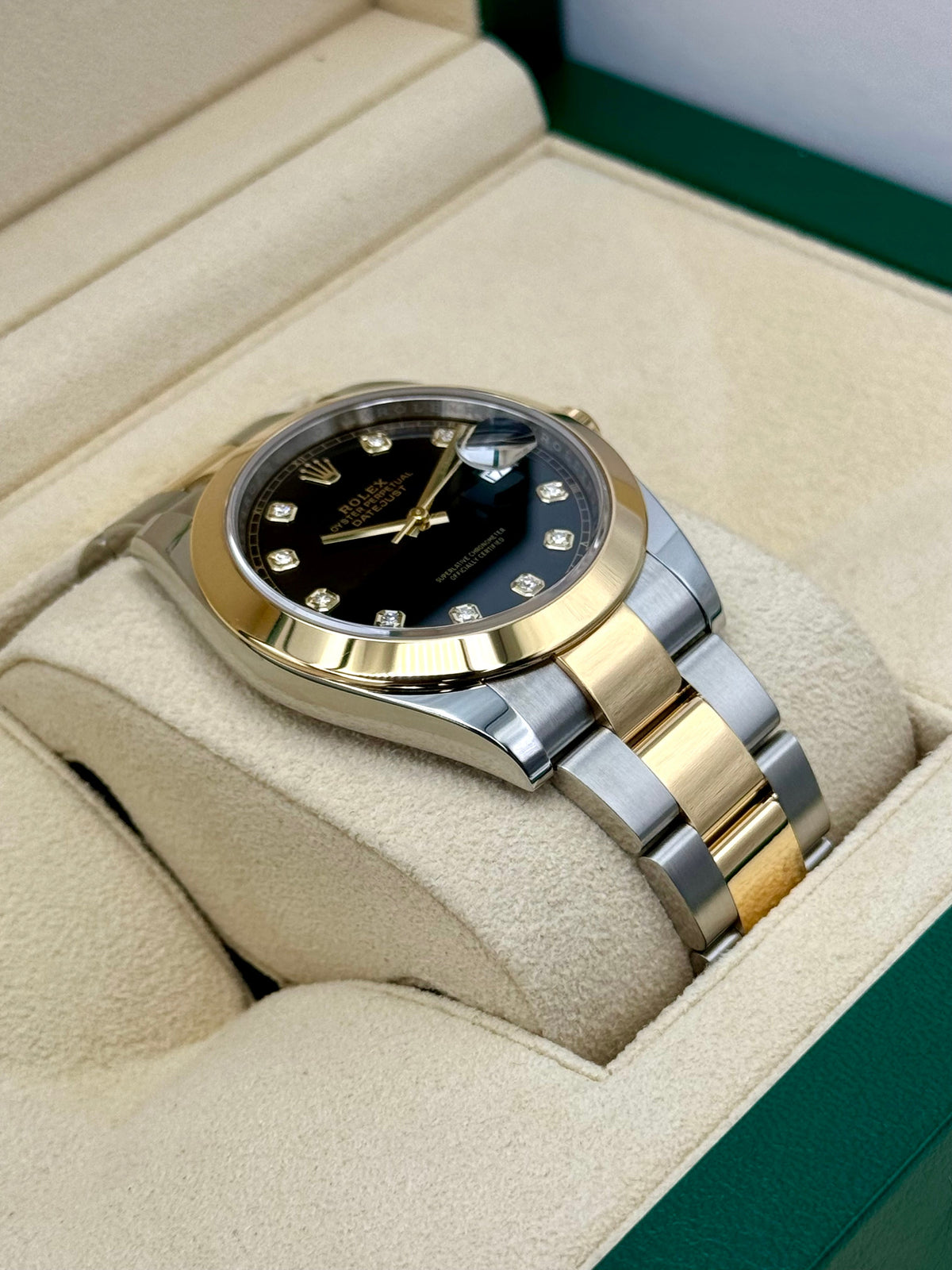 2023 Rolex Datejust 41mm 126303 Two-Tone Oyster Black Diamond Dial