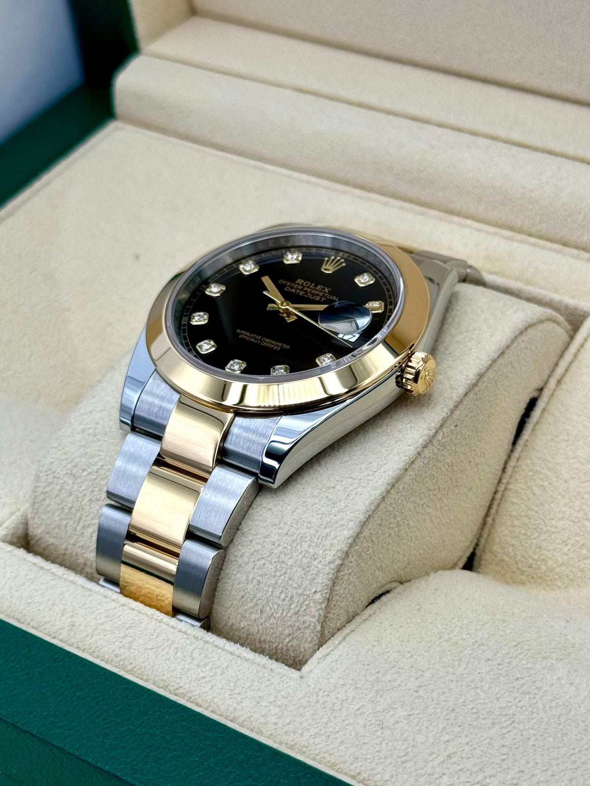 2023 Rolex Datejust 41mm 126303 Two-Tone Oyster Black Diamond Dial