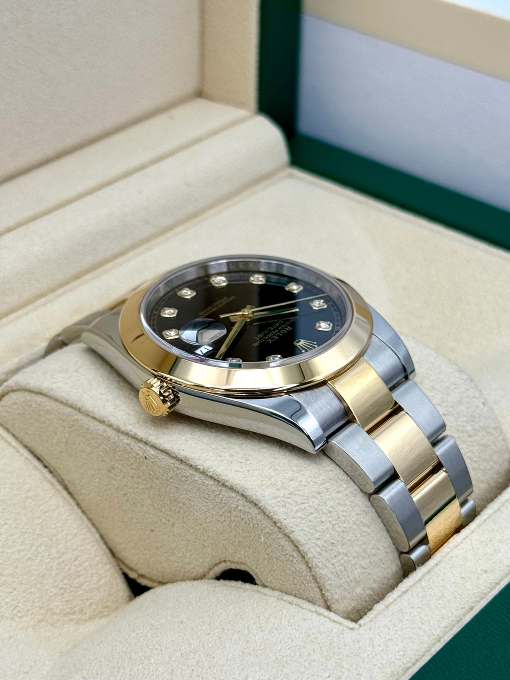 2023 Rolex Datejust 41mm 126303 Two-Tone Oyster Black Diamond Dial