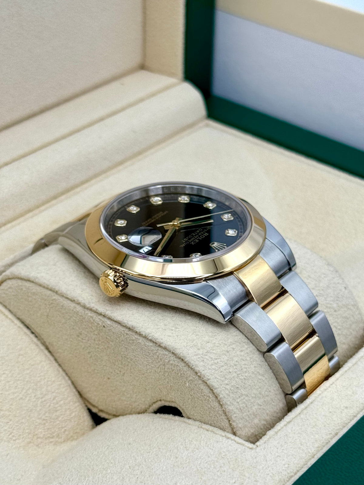 2023 Rolex Datejust 41mm 126303 Two-Tone Oyster Black Diamond Dial