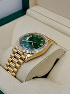 2023 Rolex Day-Date 40mm 228398TBR Presidential Yellow Gold Green Dial