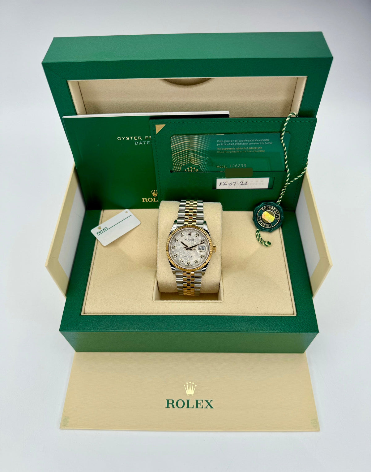 2020 Rolex Datejust 36mm 126233 Two-Tone 10 Diamond Anniversary Dial